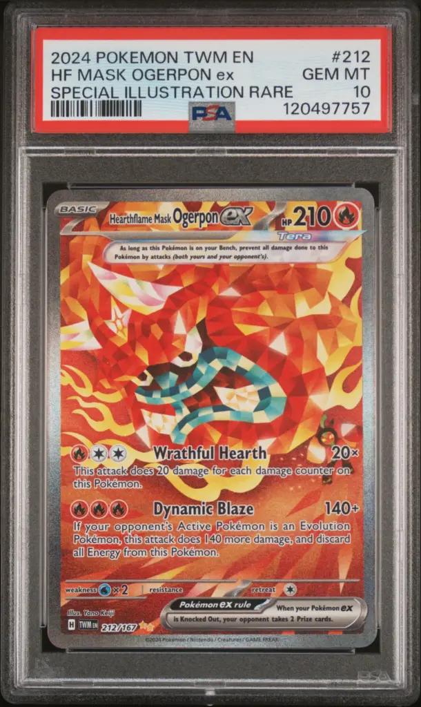 HEARTHFLAME MASK OGERPON ex 212/167 – Twilight Masquerade – PSA 10
