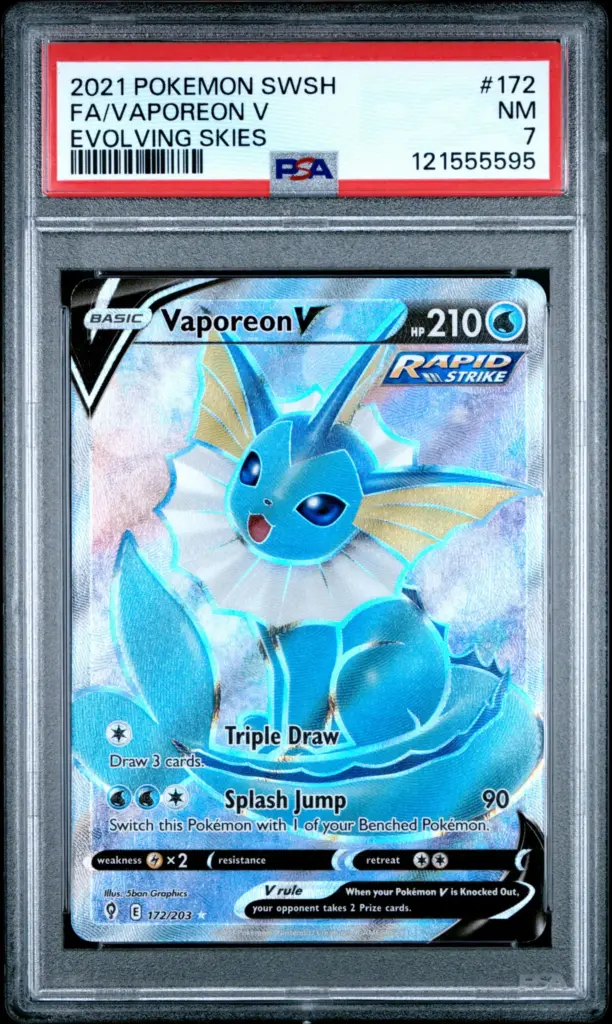 FA/VAPOREON V 172/203 – Evolving Skies – PSA 7