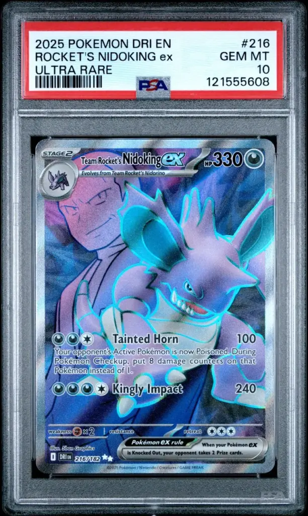 ROCKET'S NIDOKING ex 216/182 – Destined Rivals – PSA 10