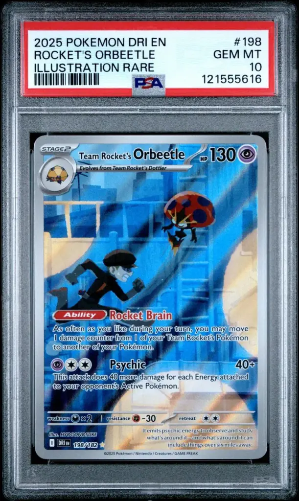 Team Rocket’s Orbeetle 198/182 – Destined Rivals – PSA 10 – Cert 121555616