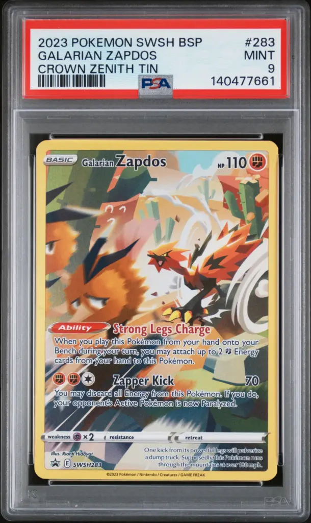 GALARIAN ZAPDOS 283/SWSH – SWSH Black Star Promos – PSA 9
