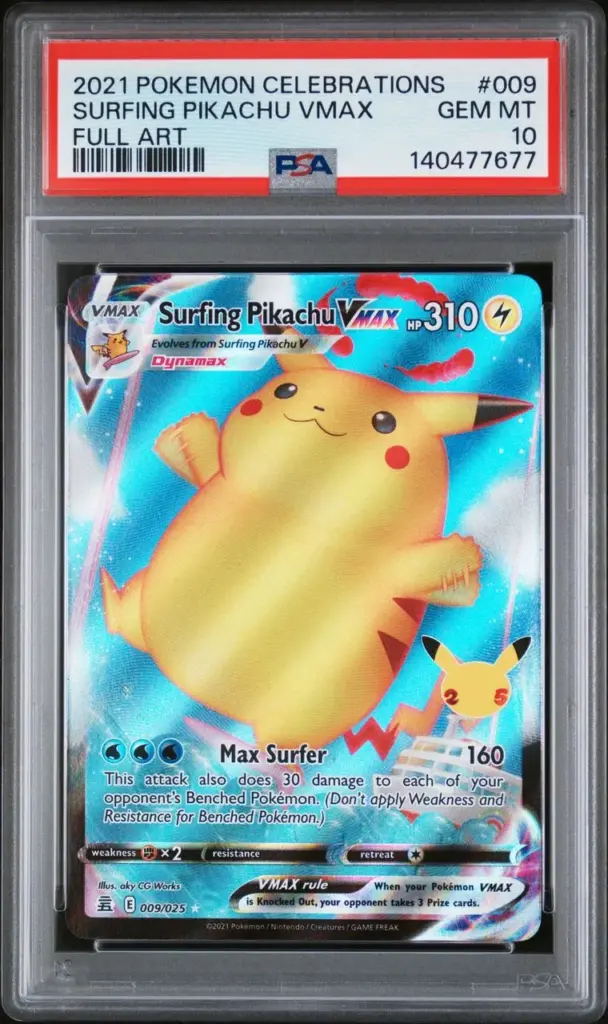 SURFING PIKACHU VMAX 009 – Celebrations – PSA 10