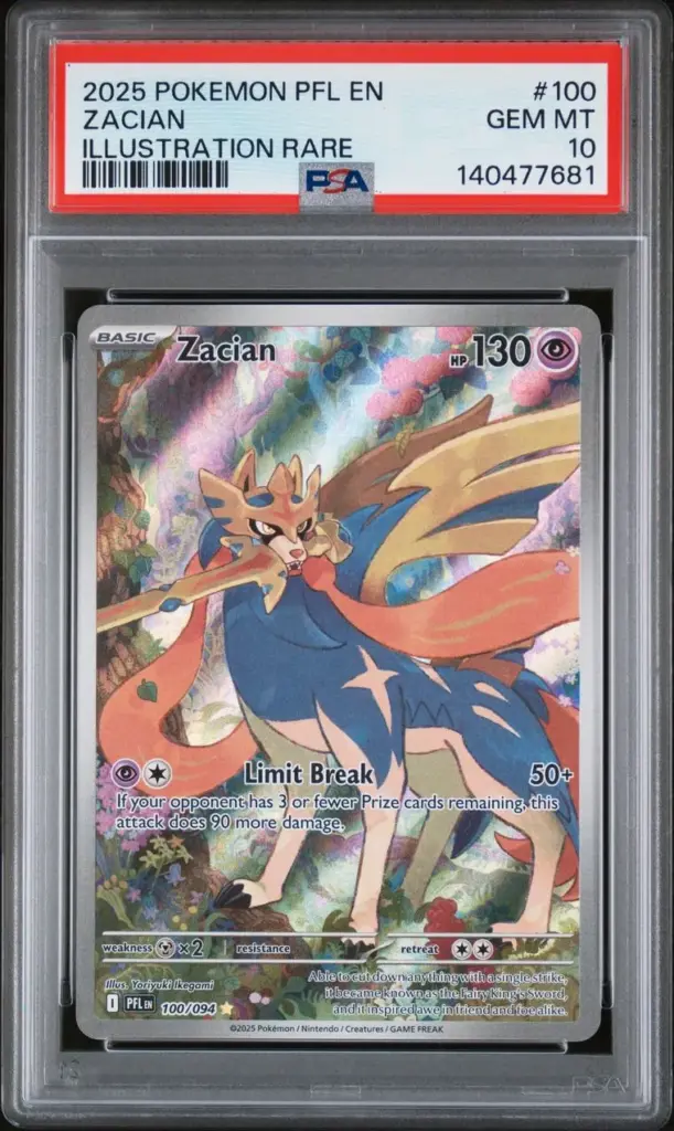 ZACIAN 100/094 – Phantasmal Flames – PSA 10