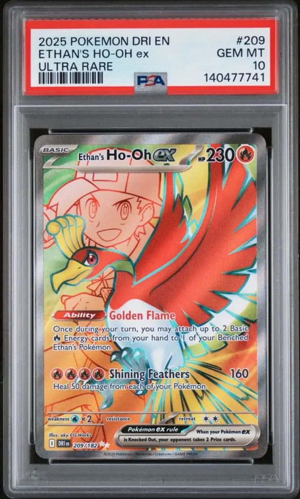 ETHAN'S HO-OH ex 209/182 – Destined Rivals – PSA 10