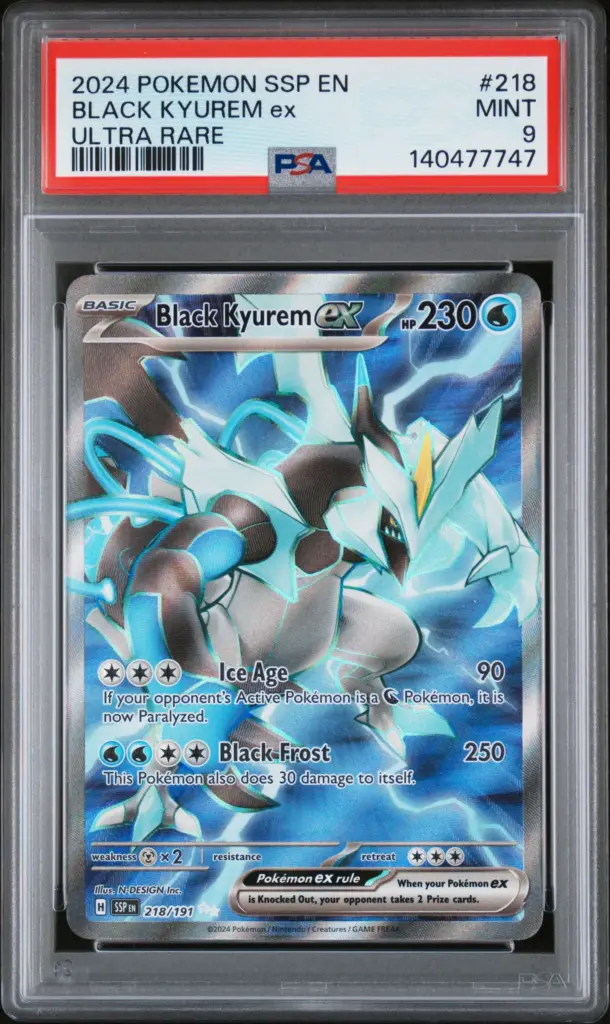 BLACK KYUREM ex 218/191 – Surging Sparks – PSA 9