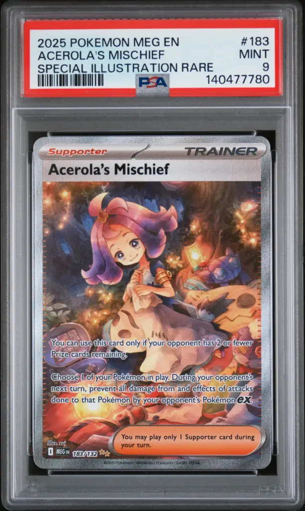 ACEROLA'S MISCHIEF 183/132 – Mega Evolution – PSA 9