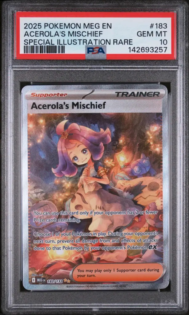 ACEROLA'S MISCHIEF 183/132 – Mega Evolution – PSA 10