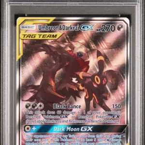 UMBREON & DARKRAI GX SM241/SM – Sun & Moon Black Star Promos – PSA 8