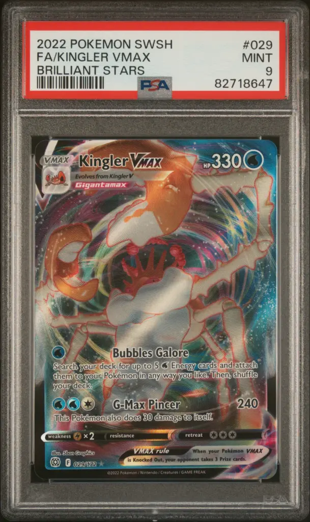 FA/KINGLER VMAX 029/172 – Brilliant Stars – PSA 9