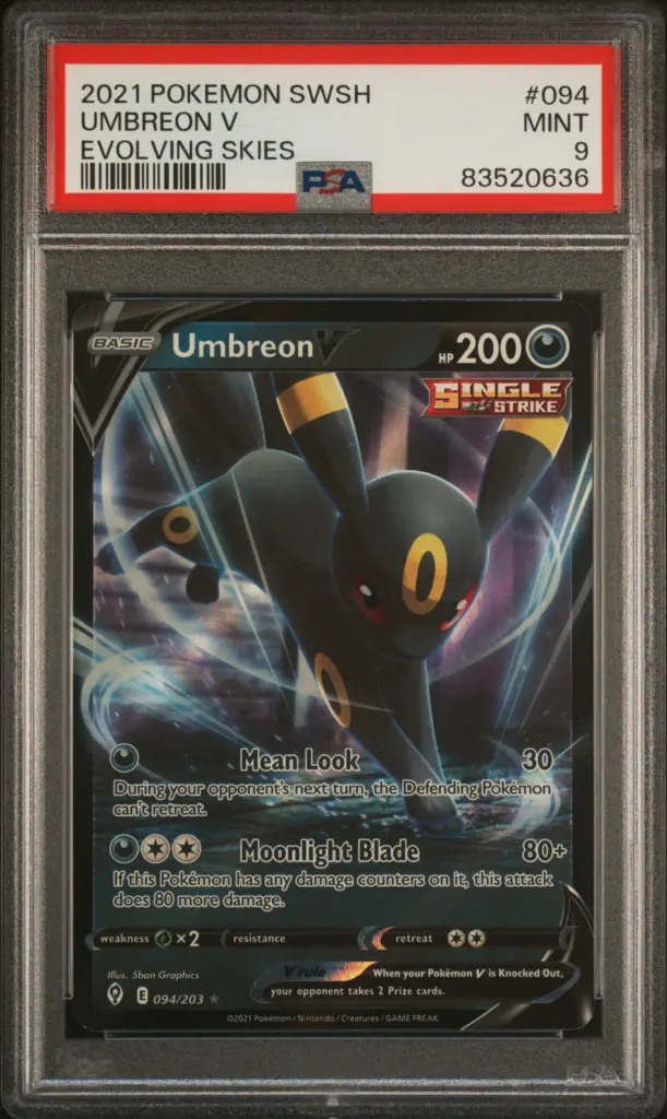 UMBREON V 094/203 – Evolving Skies – PSA 9