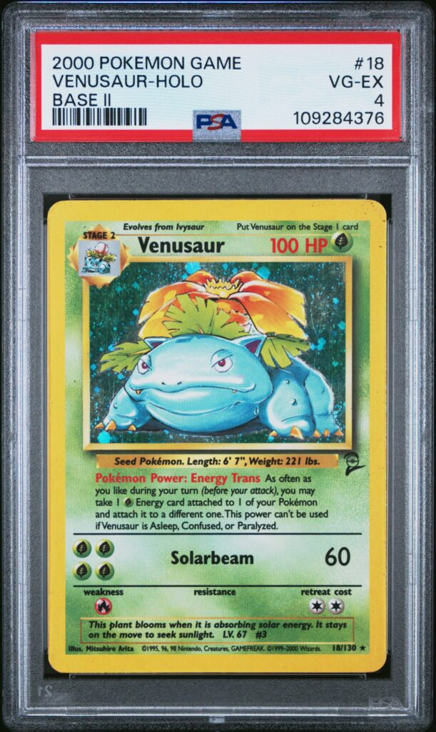 2000 · POKEMON GAME BASE II · VENUSAUR-HOLO · #18 · PSA VG-EX 4