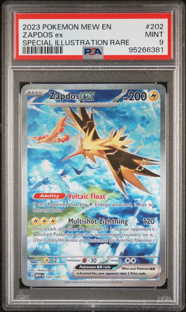 2023 · POKEMON MEW EN-151 · ZAPDOS ex · #202 · PSA MINT 9