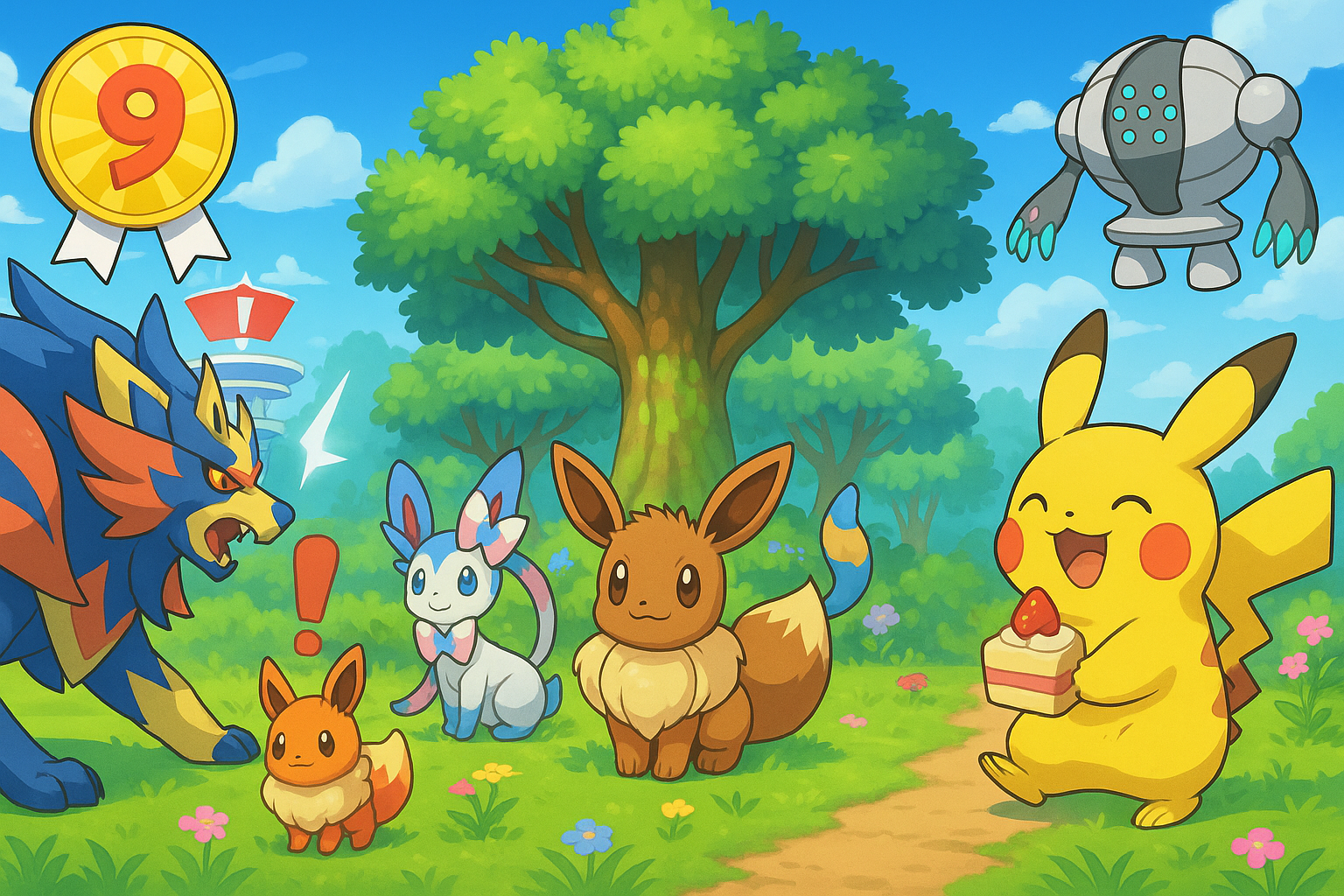 Pokémon Highlight: 9de Verjaardag, Juli Raids & Eevee Grove